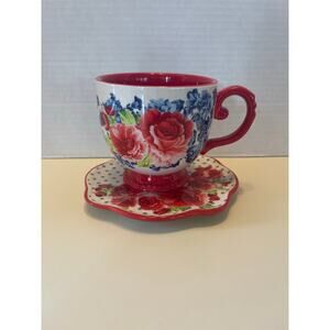 Pioneer Woman Teacup and Saucer Set-Red